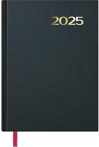 Dohe - Agenda 2025 - Ein Tag pro Seite, Größe A5 (14x20 cm), 12 Monate Januar bis Dezember, Hartcover, Planer auf Spanisch, Bürobedarf - SÍNTEX Schwarz
