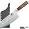 FULLHI Cuchillo de Cocina de Hoja Martillada, Cuchillos de Chef Antiadherentes, Cuchillos de Cocina de Acero Inoxidable Alemán Premium con Funda, Mango de Madera Pakka (Cuchillo picador de 7,8)