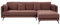 Beliani 3-Sitzer Ecksofa Stoff rot linksseitig mit schwarzen Metallfüßen Kissen Altan