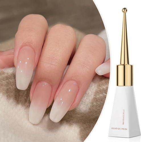 Gel Nail Polish Milky White Jelly Gel Polish Natural Color Translucent Nude Gel Polish Soak Off UV Jelly White Sheer Gel Polish Nail Art Gel for Nail Art French Manicure