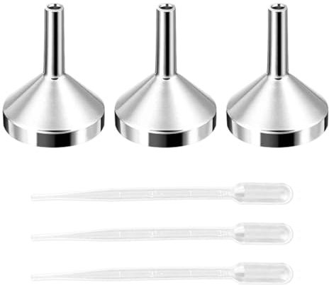 3 Uds Pequeños Embudos Para Líquidos, 3 Uds Cuentagotas De 2Ml, Mini Embudos De Metal, Herramientas Dispensadoras De Líquidos, Dispensador De Perfume