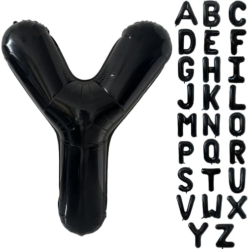 Schwarz Alphabet Ballon Große Mylar Folie Helium Brief Luftballons 40 Zoll Schwarz Luftballons Alphabet Buchstaben für Geburtstag Brautdusche Jubiläumsdekorationen(Letter Y)