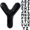 Schwarz Alphabet Ballon Große Mylar Folie Helium Brief Luftballons 40 Zoll Schwarz Luftballons Alphabet Buchstaben für Geburtstag Brautdusche Jubiläumsdekorationen(Letter Y)