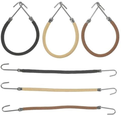 Ganci per Capelli Elastici, Ganci di Coda di Cavallo Clip, 6Pezzi Ganci per Capelli Elastici per Capelli Styling, Nero, Marrone e Marrone chiaro