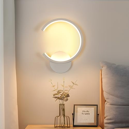 Pheashine Wandleuchte LED Innen Moderne, Wandlampe LED Innen, Rund Wandlampe Moderne für Schlafzimmer, Wohnzimmer, Flur, Hintergrundwand