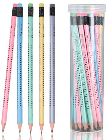 heavenlife 30 Stück HB Bleistifte, Bleistift mit Radiergummi, Dreikant Bleistifte Kinder, Holzbleistifte Dreikantform für Schule, Büro