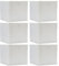 Vixzoid Aufbewahrungsbox Stoff 6er Set 33x38x33cm Faltbox Faltbare Faltkiste mit Fingerloch für Kallax Regale oder Schrank Regal Spind Einsatz Boxen (Weiß)