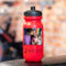 Wanapix | Bidon de Cyclisme Personnalisé | Couleur Rouge | Gourde pour Vélo avec la Photo ou le Nom de Votre Choix | Capacité de 620 ml | Sans BPA | Triangles + 2 Photos