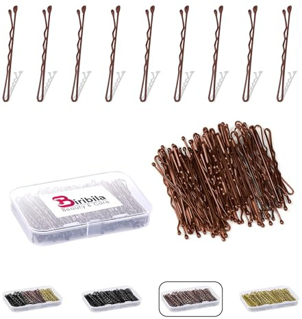 Biribila Bobby Pins – 5cm Long Hair Pins for Women, Hair Slides with Storage Box – Thicker & Strong Hair Grips, Kirby Grips for All Types