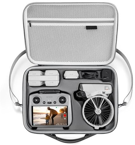 STARTRC PHOTO Flip Drone Case per DJI Flip Fly More Combo, Borsa a tracolla in pelle PU portatile può organizzare telecomando RC2 / RC-N3, Flip Drone e altri accessori
