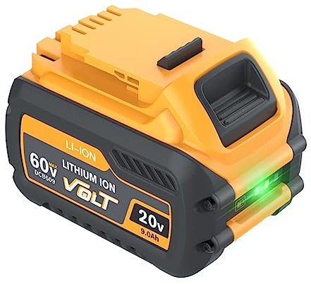9000mAh FlexVolt XR Battery for Dewalt DCB609 DCB606 DCB612 DCB184 DCB546 DCB200 DCB201 DCB182, Large Capacity Lithium-ion Battery 20V/60V 9.0Ah