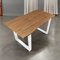 Bett11 Esstisch 140x80 cm Holz 40mm Eiche-Optik, U-Gestell weiß, Baumkantentisch aus Holz, Casa Massiva