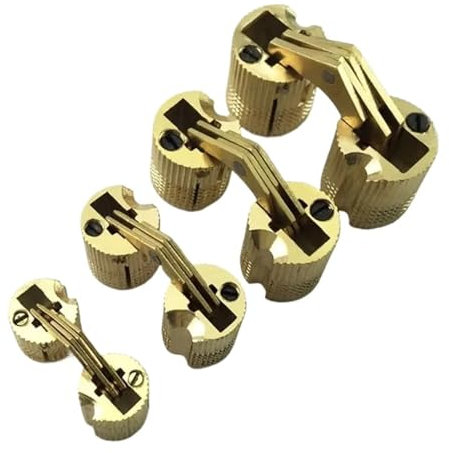 Lot de 2 charnières cylindriques invisibles en laiton for meubles (10/12/14/16 mm)(10mm)