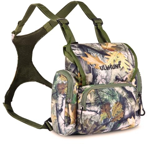 skiguard Bino Geschirr mit Entfernungsmesser Tasche & Regenschutz, leichtes Fernglasgeschirr, Brusttasche