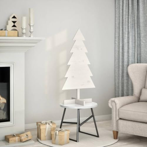Juroupi Albero di Natale Decorativo Bianco 100 cm in Legno di Pino,Albero di Natale Decorativo,Natale Decorazione Festiva,Albero di Natale Decorativo-858187