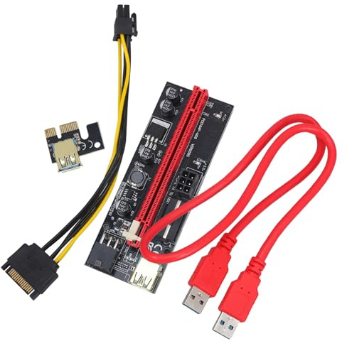 Veemoon Pcie Graphics Card Extension Cable to Riser Adapter for Laptop External GPU Gaming Multimedia Upgrade Black