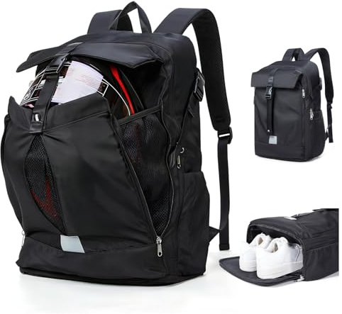 WEPLAN Motorrad Rucksack Wasserdicht Herren Damen Motorradrucksack Helmrucksack Motorrad Helmtasche Helm Rucksack Reise Motorcycle Backpack Leicht Waterproof Backpack Men,Schwarz L