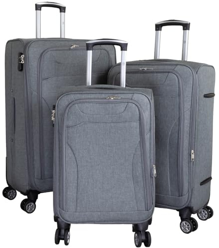 Monopol Weichschale Kofferset 3teilig Reisekofferset Cremona (Grau)