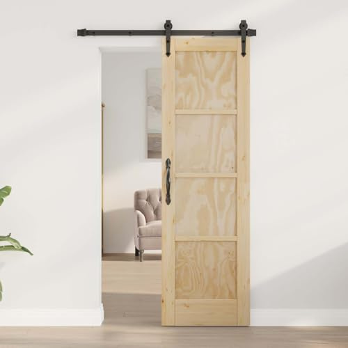 Tidyard Puerta Interior Rústica de Madera Maciza de Pino - Diseño Ahorrador de Espacio, Fácil Montaje, Estilo Versátil para Decoración