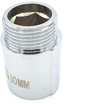3/4 BSP Pipe Thread Extension Female x Male Chrome Brass - 30mm Long