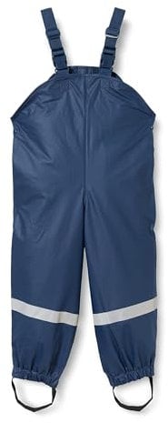 Playshoes Matschhose Regenlatzhose Fleece-Futter Unisex Kinder Wind- und wasserdichte Regenhose Regenbekleidung, marine, 86
