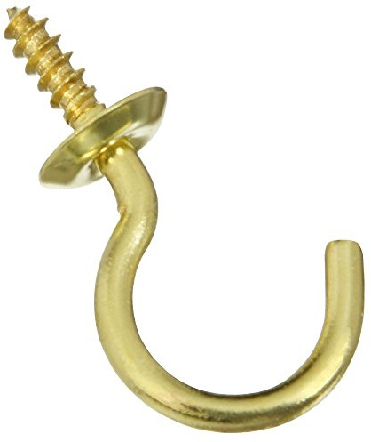 Kwikset National Hardware N119-669 V2021 Cup Hooks in Solid Brass, 5 Pack