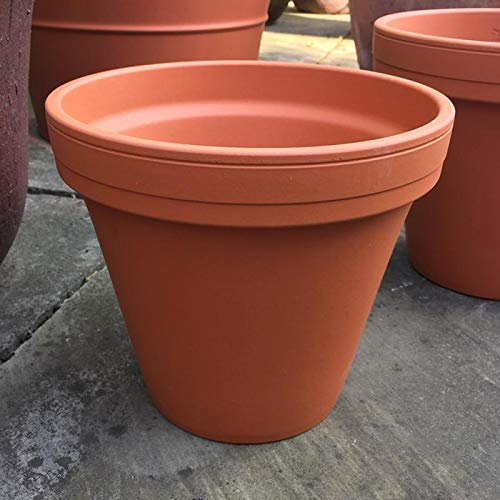 Weston Mill Pottery [F24] Large Terracotta Plant Pots (Pack of 3) 24cm diameter x 21cm high