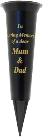 Special Graveside Memorial Grave Spiked Flower Vase In Loving Memory Special Memorial Vase for Graves - Plastic Cemetery Flower Holder with Spike, (1, Mum & Dad)