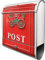 banjado® Design Briefkasten mit Postkasten Nostalgie 38,5x46,5x13cm & 2 Schlüssel - Briefkasten Stahl Silber mit Zeitungsfach pulverbeschichtet - Postkasten A4 Einwurf inkl. Montagematerial
