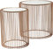 Lot de 2 Tables Basses Rondes en Verre Moderne