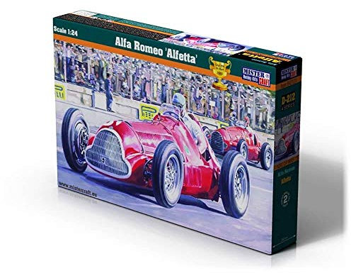 Mistercraft Modellbausatz Auto Maßstab 1:24 Alfa Romeo Alfetta, Plastikbausatz, Bausatz zum Zusammenbauen, Inklusive Klebstoff, Gewinner des Grand Prix, Kunststoffmodell, Bauanleitung, 170,0mmx65,0mm