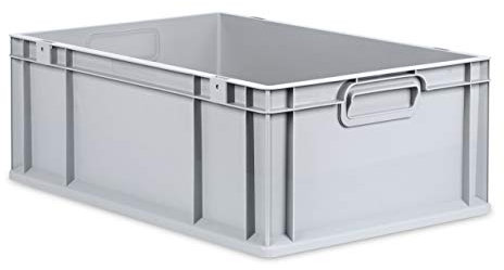 aidB Eurobox NextGen Grip, 600x400x220 mm, Griffe geschlossen, robuste Plastikbox aus Kunststoff mit ergonomischen Griffen, stapelbare Kunststoffkiste, ideal für die Industrie, 1St.