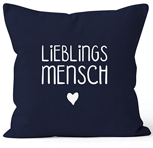 MoonWorks Lieblingsmensch Kissenbezug Navy Pullover