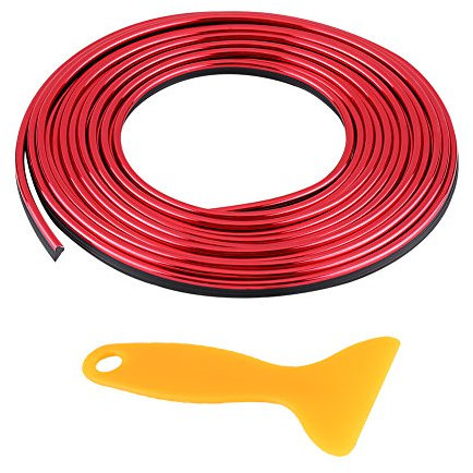 Bandes décoratives Bandes de Moulage Garniture Autocollants intérieurs Voiture 5 m (Rouge)-Car Interior Moulding