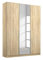 Rauch Möbel Alabama Schrank Kleiderschrank Drehtürenschrank Eiche Sonoma mit Spiegel, Holz, 3-türig inklusive Zubehörpaket Classic 2 Kleiderstangen, 7 Einlegeböden BxHxT 136x229x54 cm
