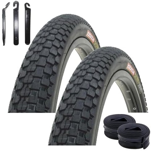 2 x Kenda K-Rad K-905 20 BMX Fahrradreifen in Schwarz 58-406 (20 x 2.35) + 2 passende Schläuche DV inkl. maxxi4you Reifenheber