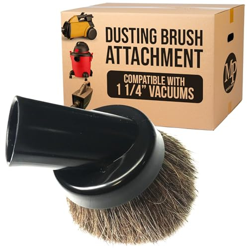MP Maresh Products Household Cleaning Vacuum Brush Attachment - Horse Hair Vacuum Cleaner Accessories, Soft, Dust Floor Brush, Compatible with Shop Vac 1-1/4 Vacuum Cleaners for Hard Surfaces - Black