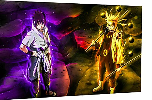 Magic Canvas Art - Bilder Naruto Sasuke Anime Leinwandbild 1- teilig Hochwertiger Kunstdruck modern Wandbilder Wanddekoration Design Wand Bild – A3364, Größe: 40 x 30 cm