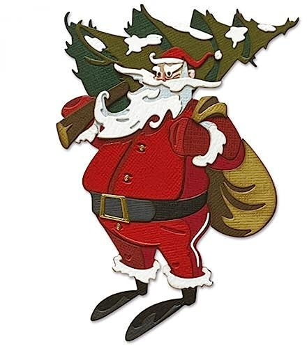 Thinlits Stanzschablonen, Holzweihnachtsmann, farbig von Tim Holtz, 18er-Pack
