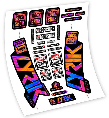 Stickers en vinyle adhésif Rock Shox Lyrik Select+ 2020 fourche (Psychedelic Rainbow)