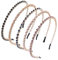 5 Pièces Serre-Têtes à Strass, Non-Slip Hairband, Serre Tete Femme, Elastiques Bandeaux avec Cristal, Strass Bijoux Bandes de Cheveux, pour Danse, Fête, Vêtements de Tous les Jours, Travail