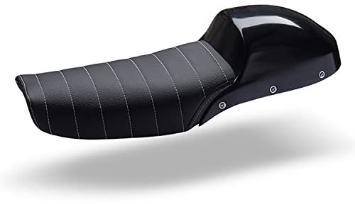 C-Racer Café Racer Sitzbank Motorrad kompatibel mit Honda CX500 Scrambler Seat- braune Polsterfarbe, gerade Nähte, rote Fadenfarbe PN: SCRCX