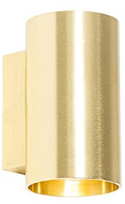 Qazqa - Moderne Wandleuchte Gold I Messing rund - SandyI 2-flammig I Wohnzimmer I Schlafzimmer I Up & Down - Aluminium Rund - LED geeignet GU10