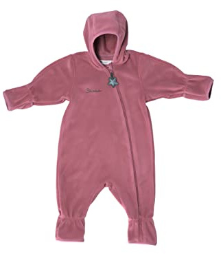 Sterntaler Baby Mädchen Overall Baby Overall - Overall Baby Winter, Baby Overall - aus Microfleece mit Stickerei - brombeer, 74