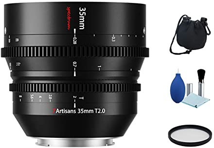 7artisans Objectif cinématographique professionnel 35 mm T2.0 plein cadre à grande ouverture pour appareil photo Leica/Sigma/Lumix/Panasonic Monture L
