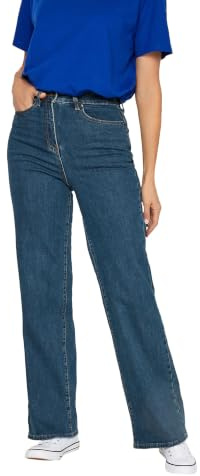 Long Tall Sally - LTS Tall Blue Stretch Wide Leg Jeans - Women's