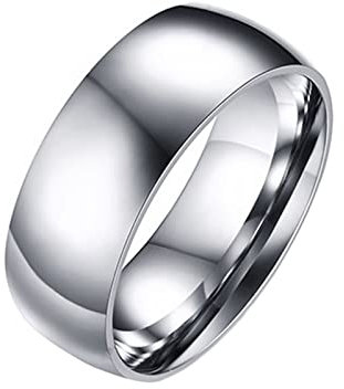 Homxi Damen Ring Edelstahl,Poliert Rund 5MM Ringe Silber Damen Damen Ring Gr. 54 (17.2)