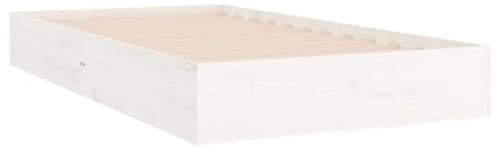 vidaXL Massivholzbett Einzelbett Bettgestell Bettrahmen Lattenrost Schlafzimmerbett Bett Holzbett Schlafzimmermöbel Weiß 100x200cm