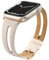 Tuocal Correa de piel auténtica compatible con Apple Watch de 1.57 pulgadas, 1.57 pulgadas, 1.67 pulgadas, 2 1 SE, beige (hebilla rosegold)