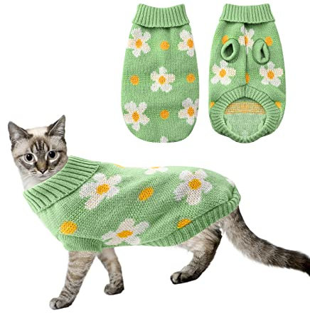 Hundepullover Haustier Pullover,Gestrickte Hundepullover Winterpullover Kleine Hunde Rollkragen Strickpullover Winter Warmer Hundepullover Rollkragenpullover für kleine Hunde und Katzen (L)